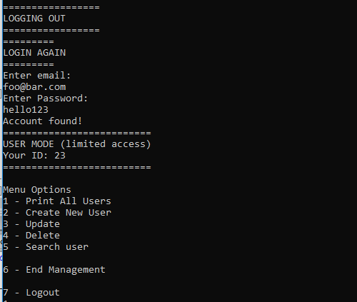 Login process