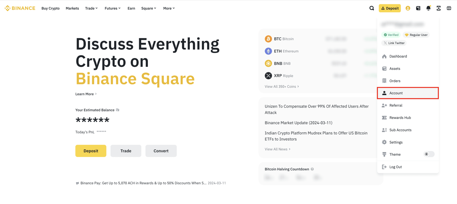 Binance Homepage