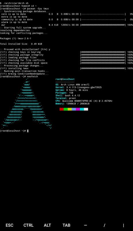 Screenshot of Arch On Termux
