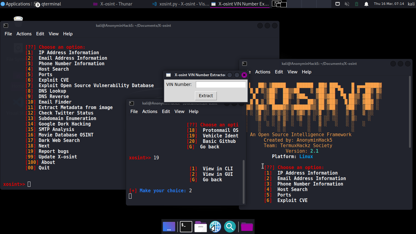 X-osint Menu