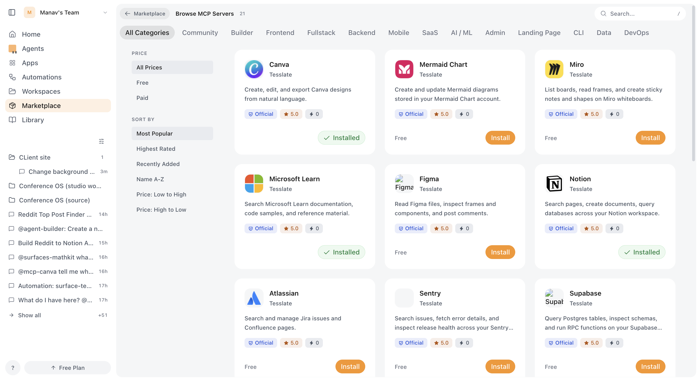 Connect any tool, API, MCP server, or webhook