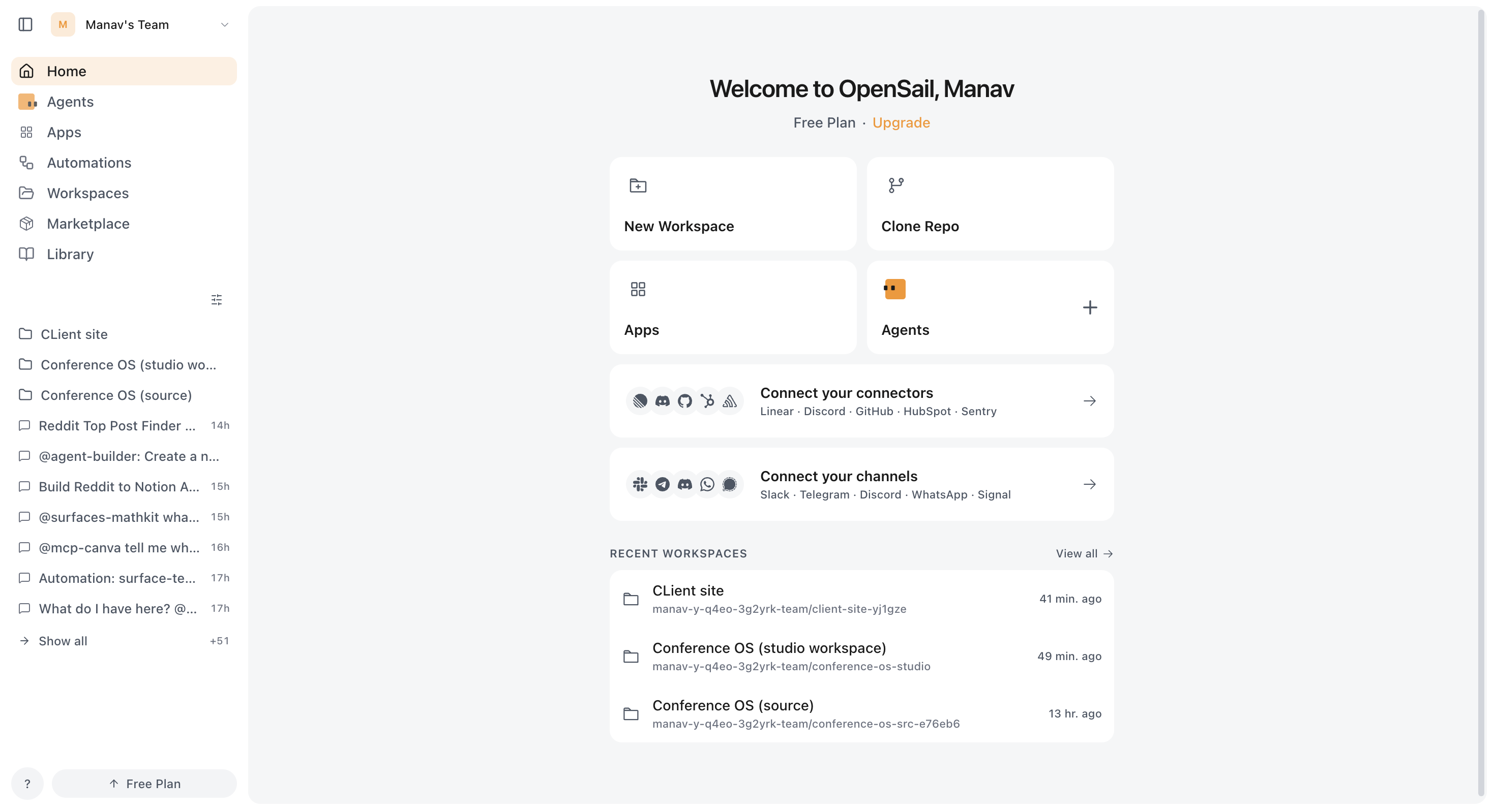 OpenSail home page
