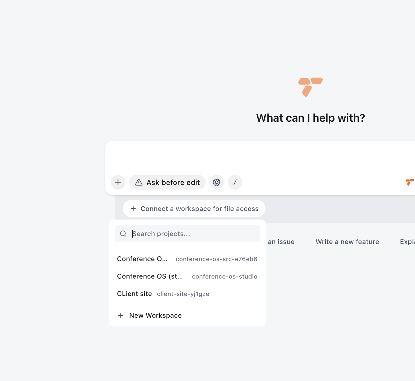 Connect a workspace to a chat