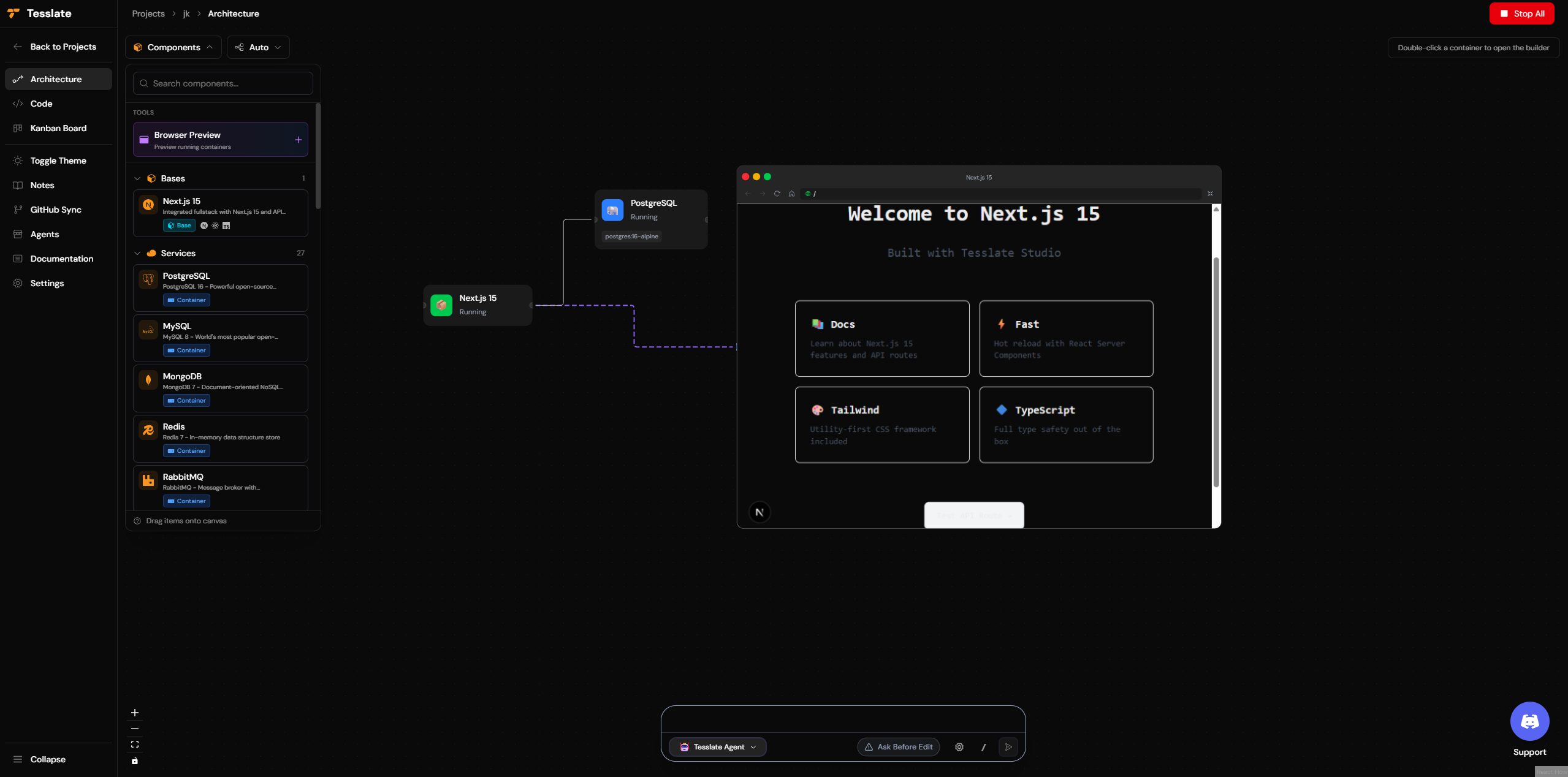 Tesslate Studio Screenshot