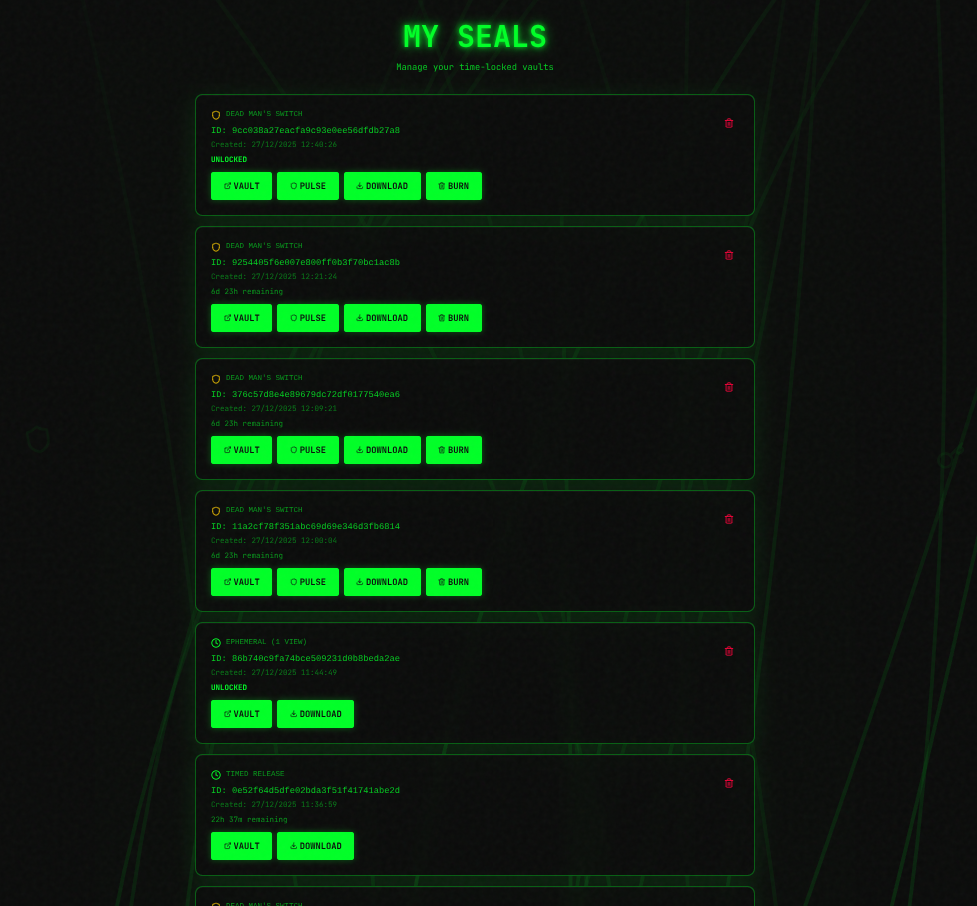 My Seals Dashboard