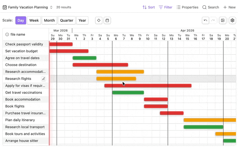 Timeline for Bases screenshot