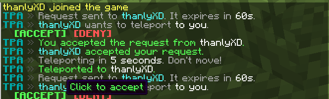 Clickable accept / deny buttons