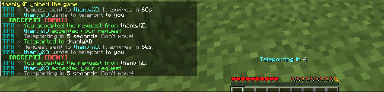 Teleport countdown