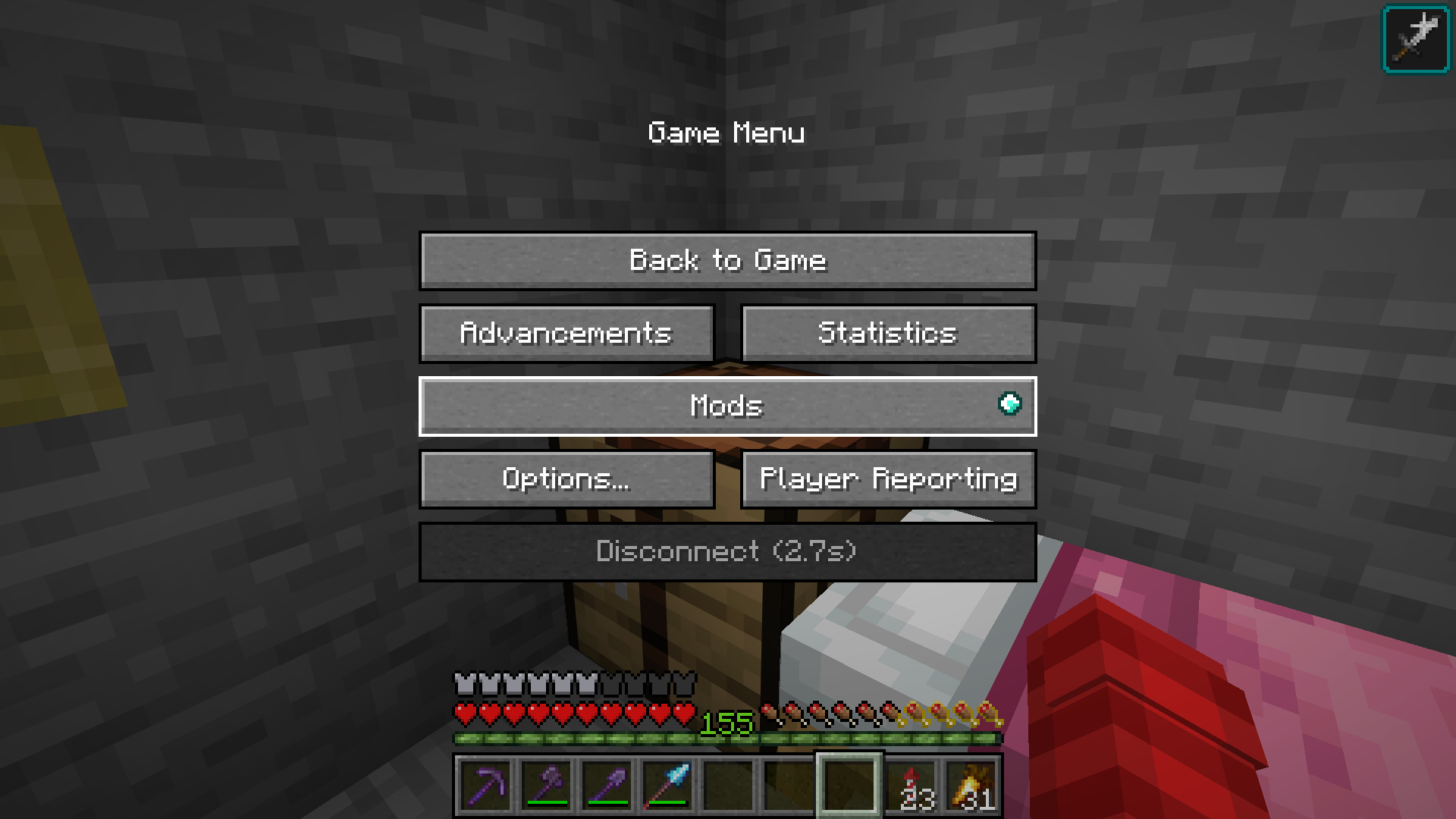 "shows the 'Escape' screen with the mod enabled"