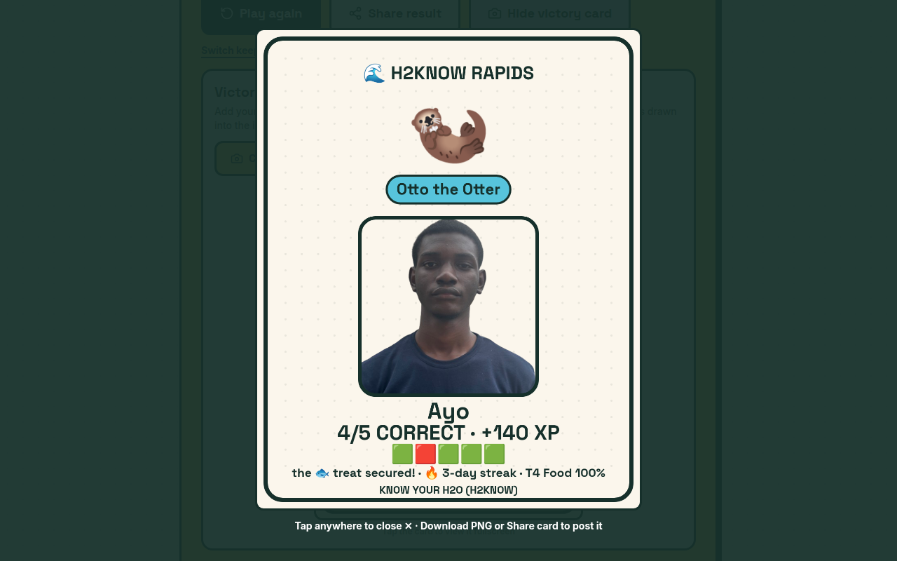 Photo victory card