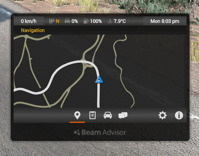BeamAdvisor ETS2/ATS inspired information+navigation widget for