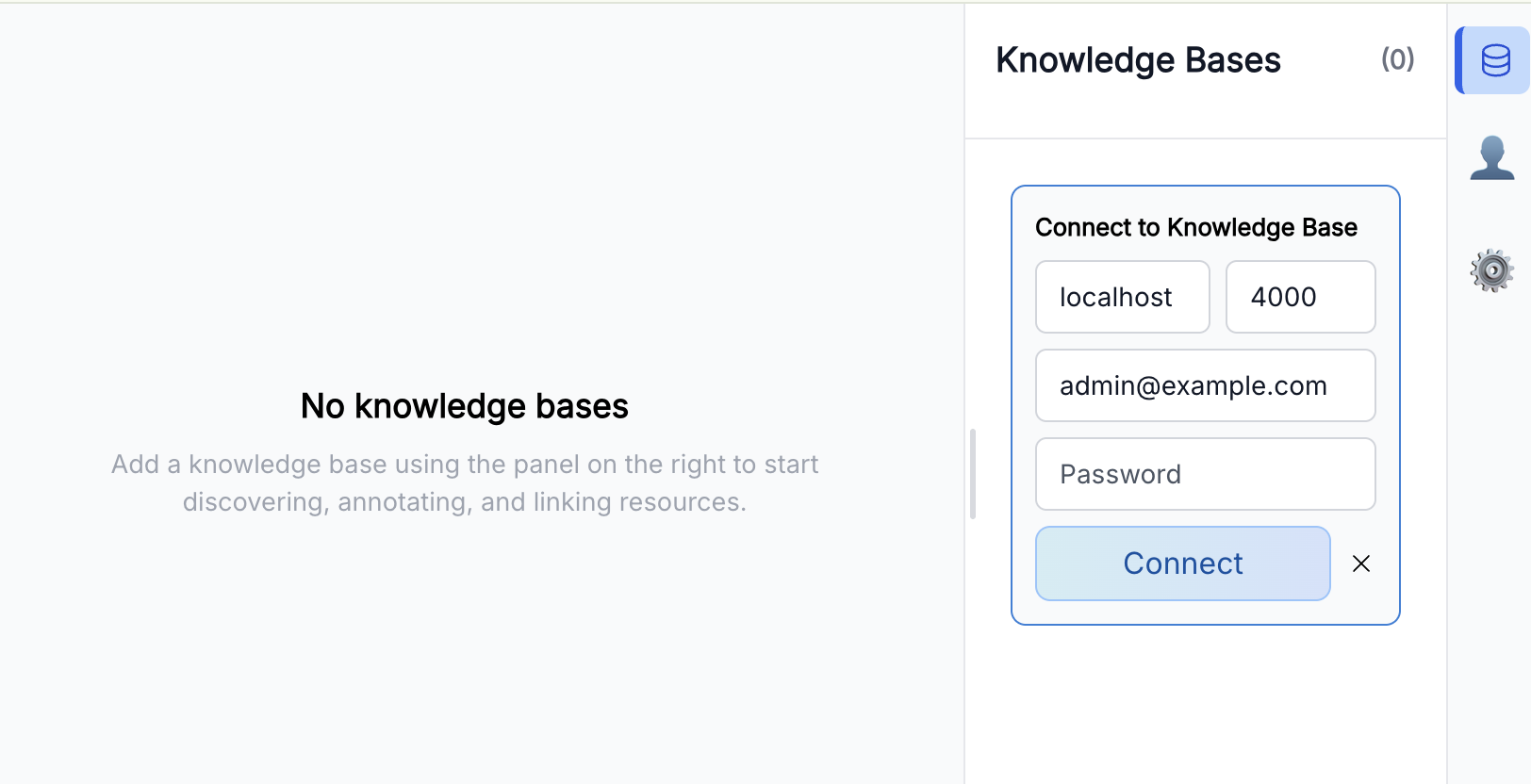 Connect to knowledge base