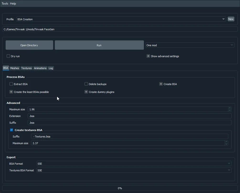 CAO Settings for BSA Packing