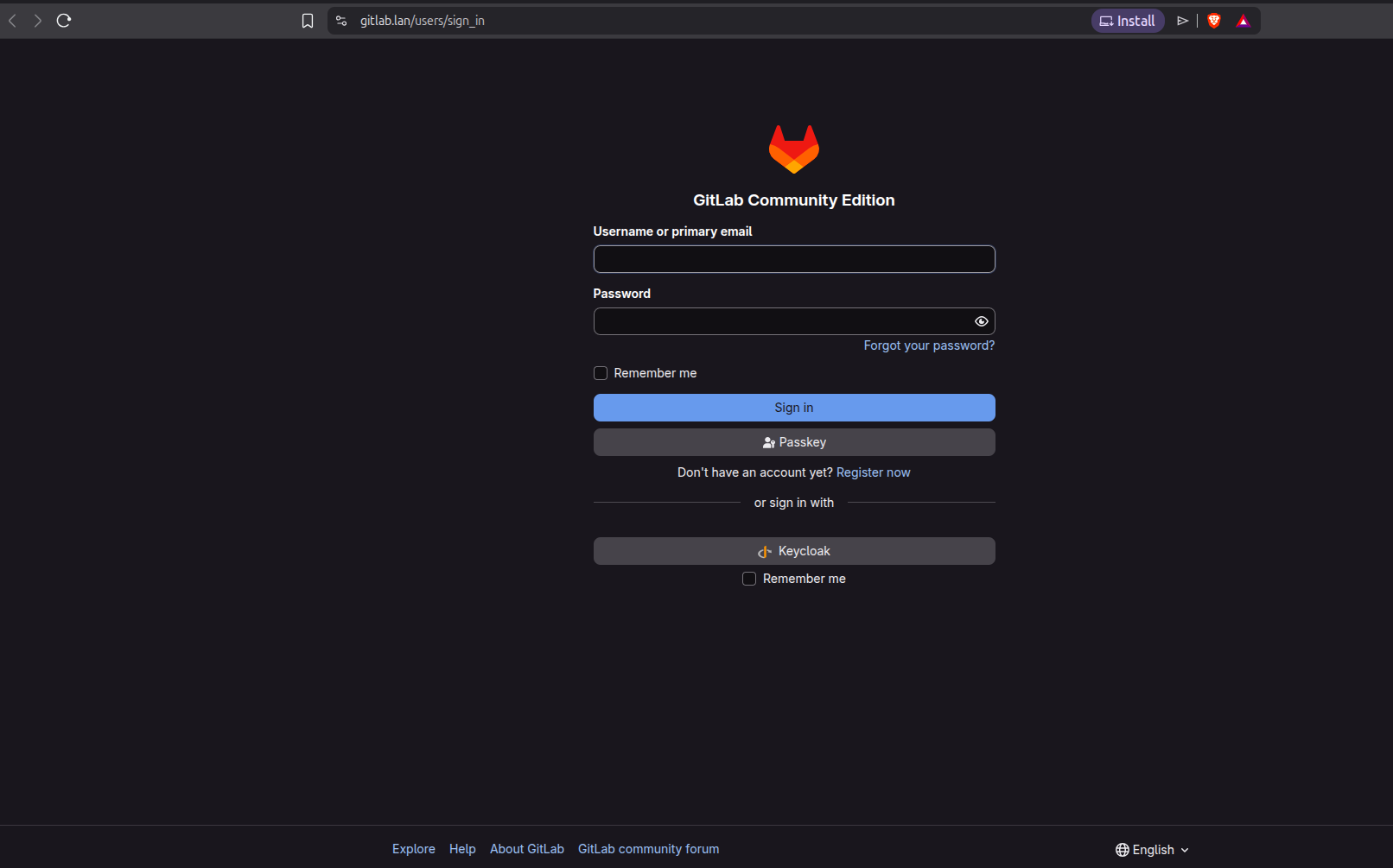 GitLab Login Page Demonstrating SSO Option