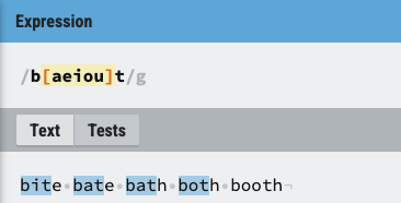 match all instances of b followed by a vowel followed by a t