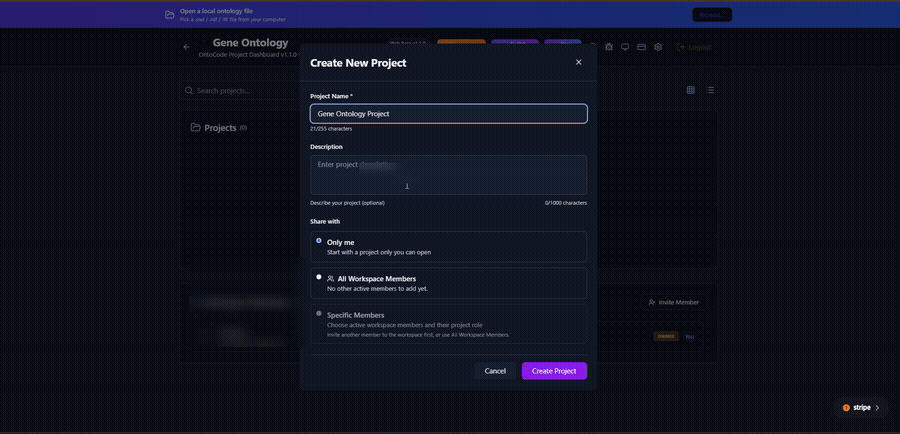 Create a project and invite workspace members