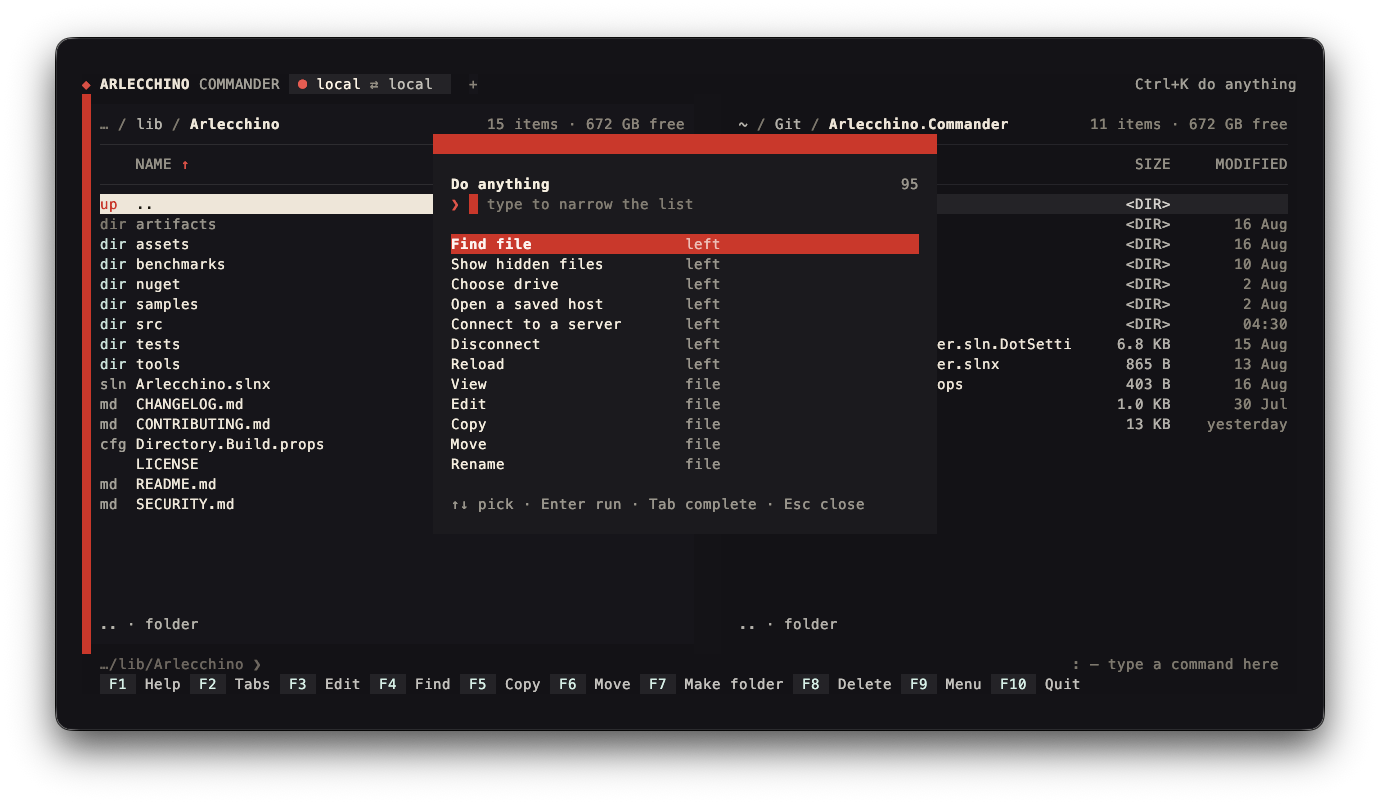 The command palette