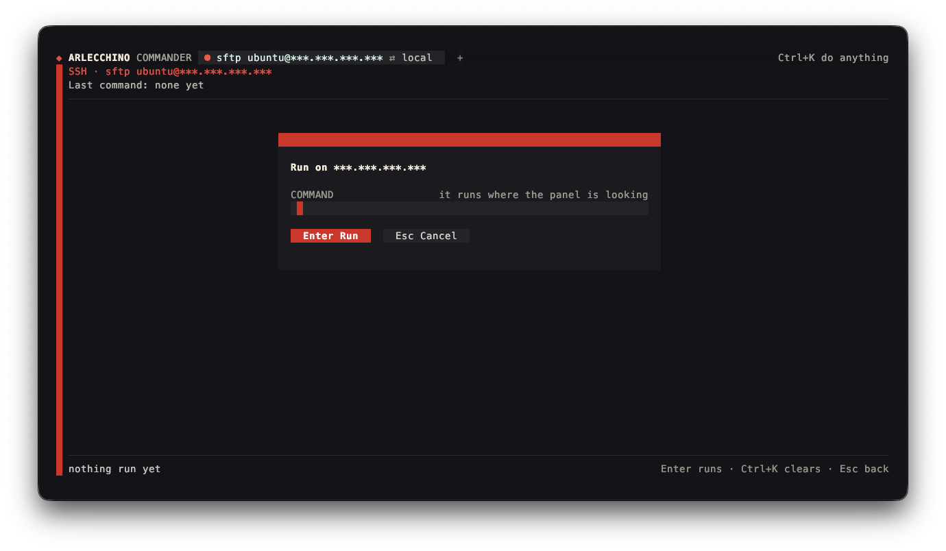 A command run on that server
