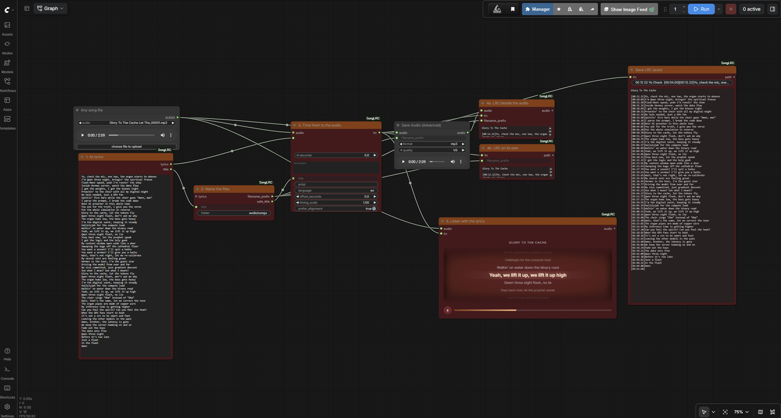 The SongLRC nodes wired together