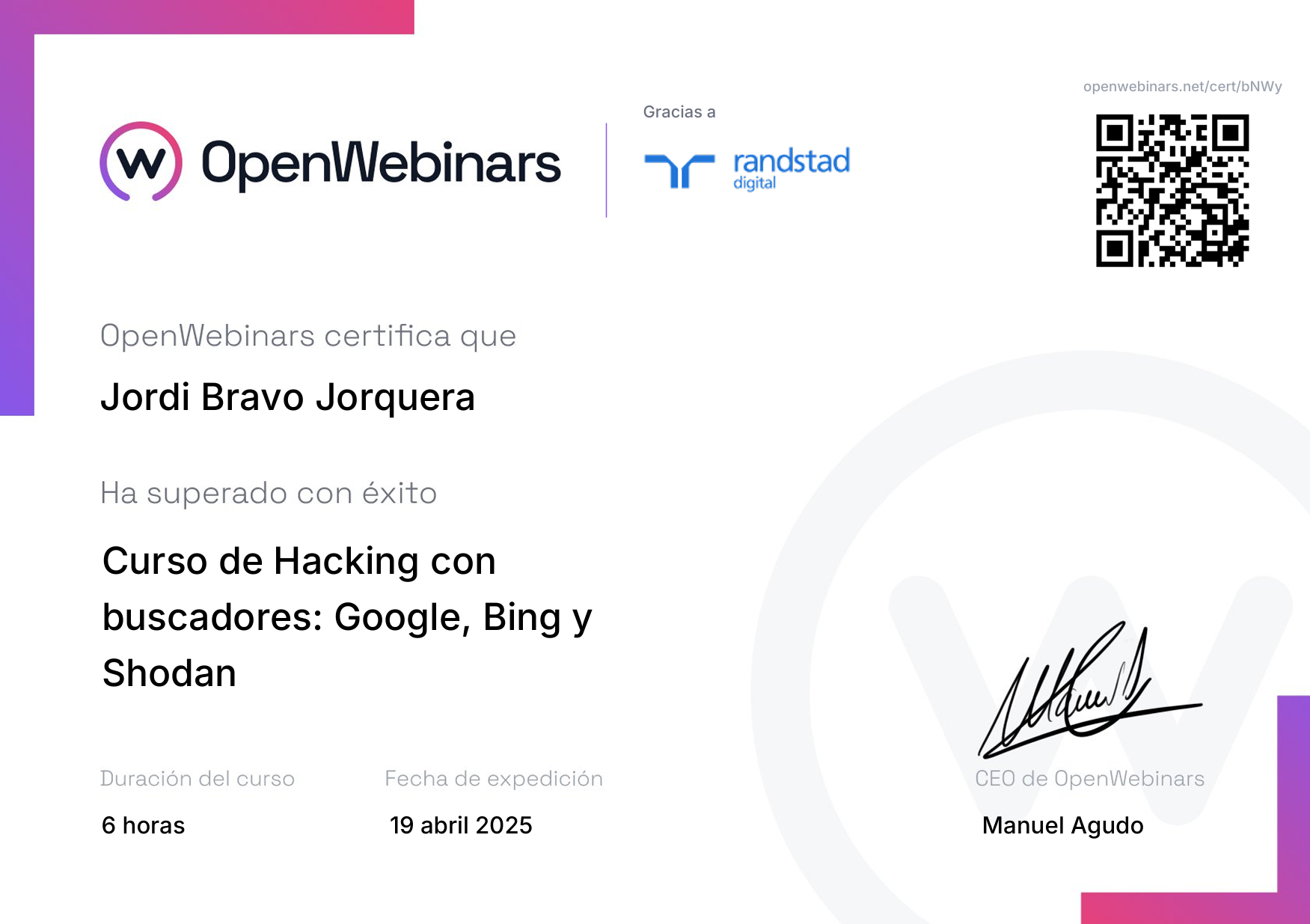 Certificación en Hacking con Buscadores