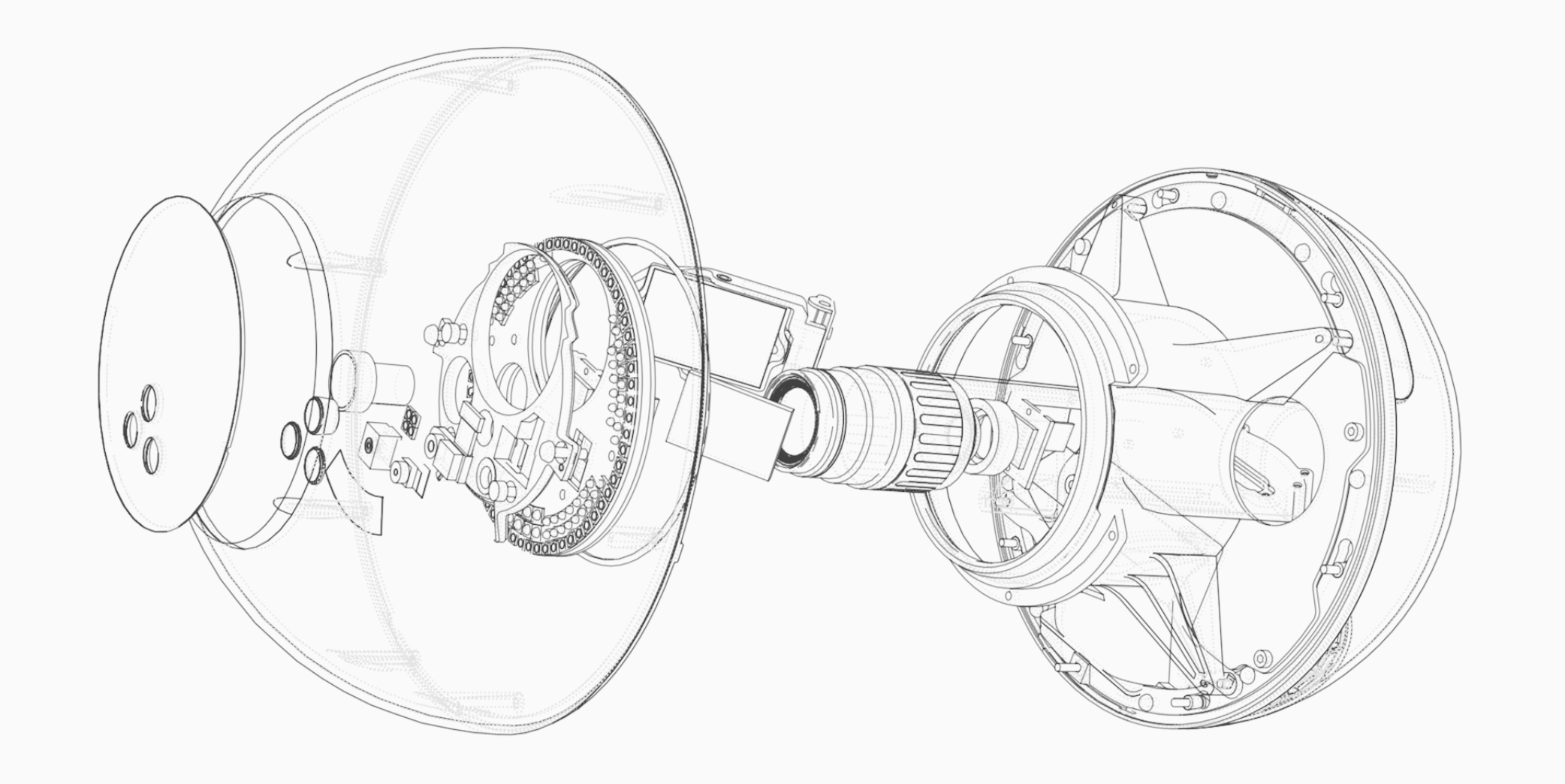 A wireframe expansion of the orb