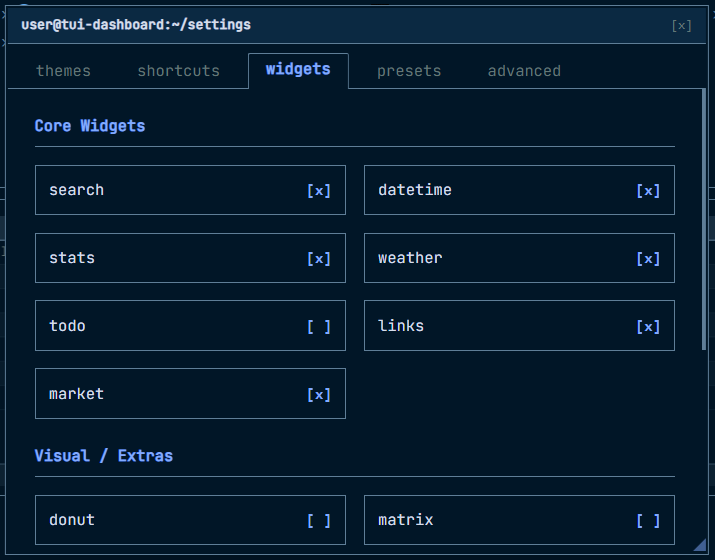 Paramètres TerminalStart