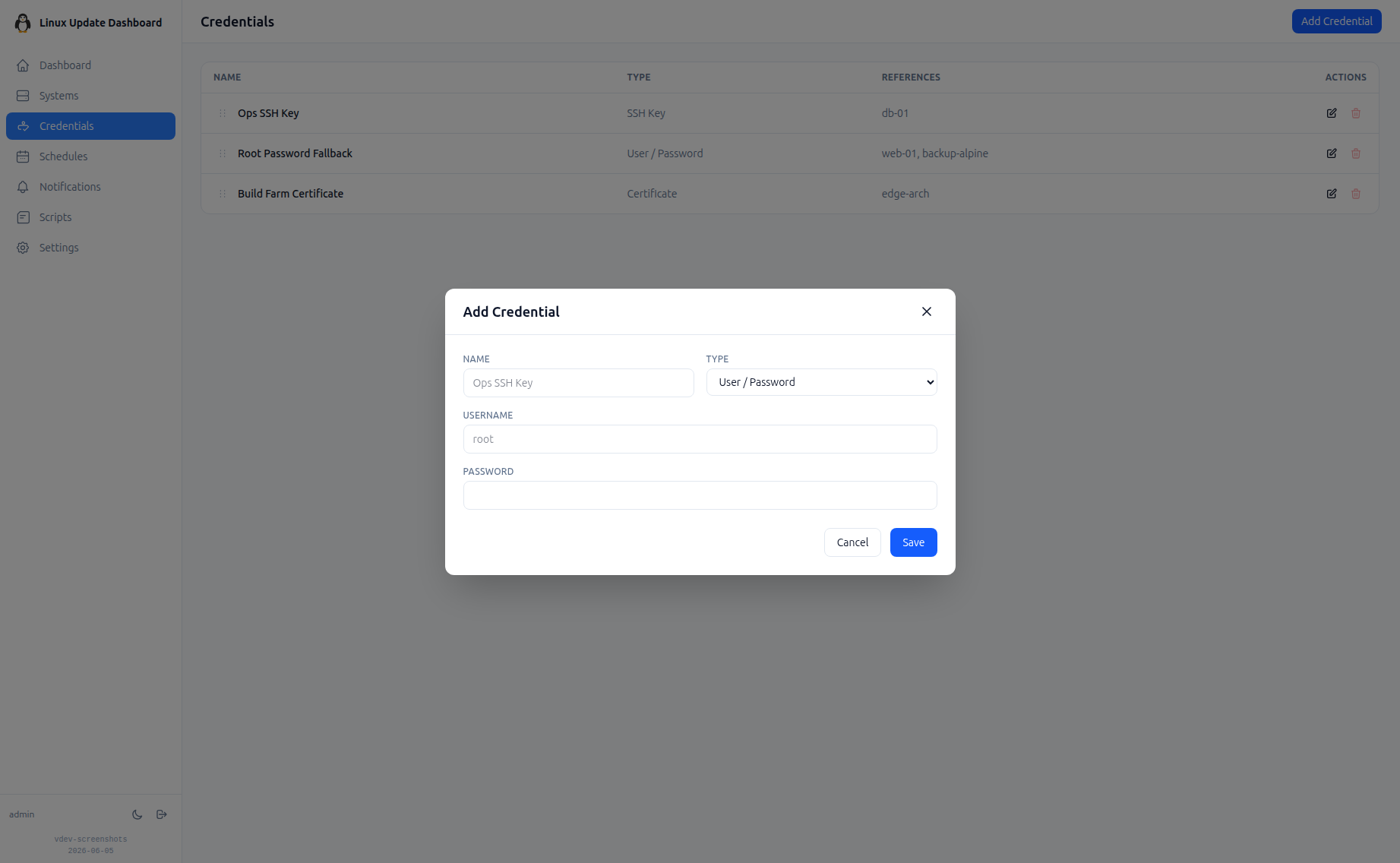 Add Credential