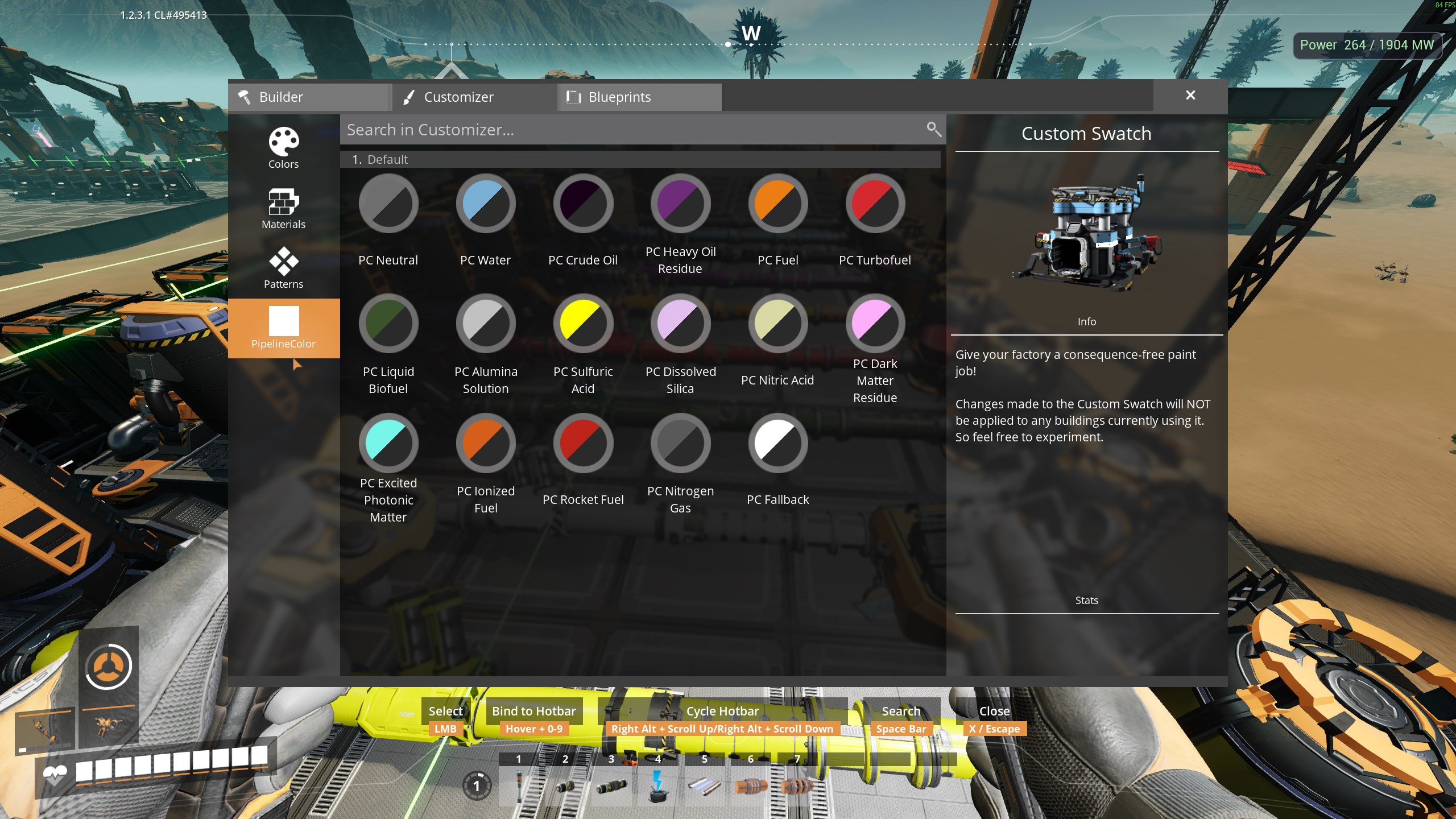 PipelineColor — Customizer PipelineColor swatches