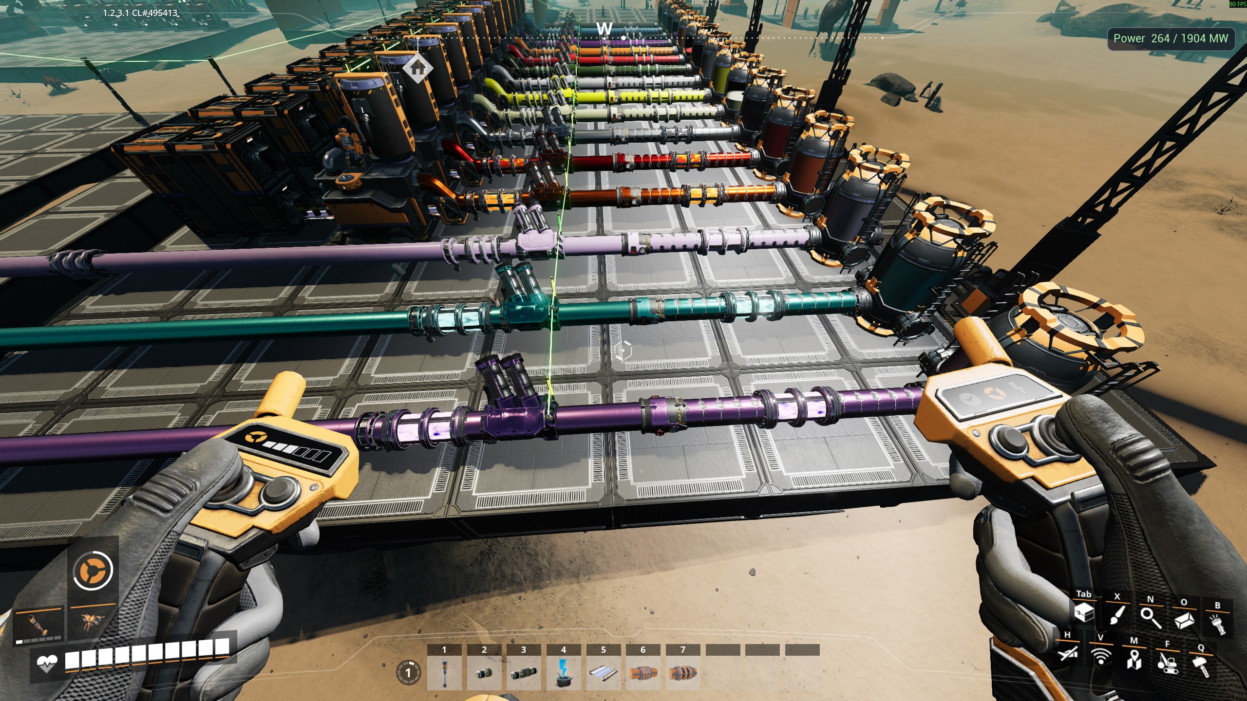 PipelineColor — fluid-colored pipe rows
