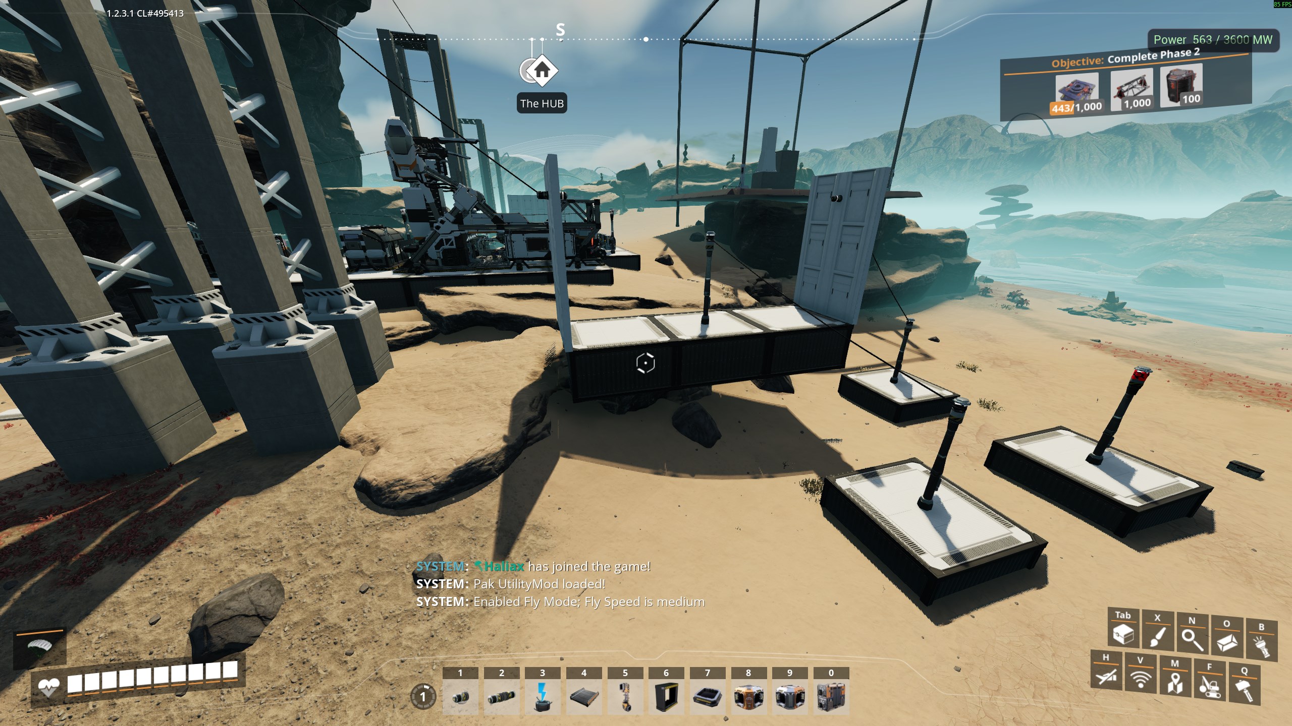 StructuralPower in-game — foundation and pole on structural bus