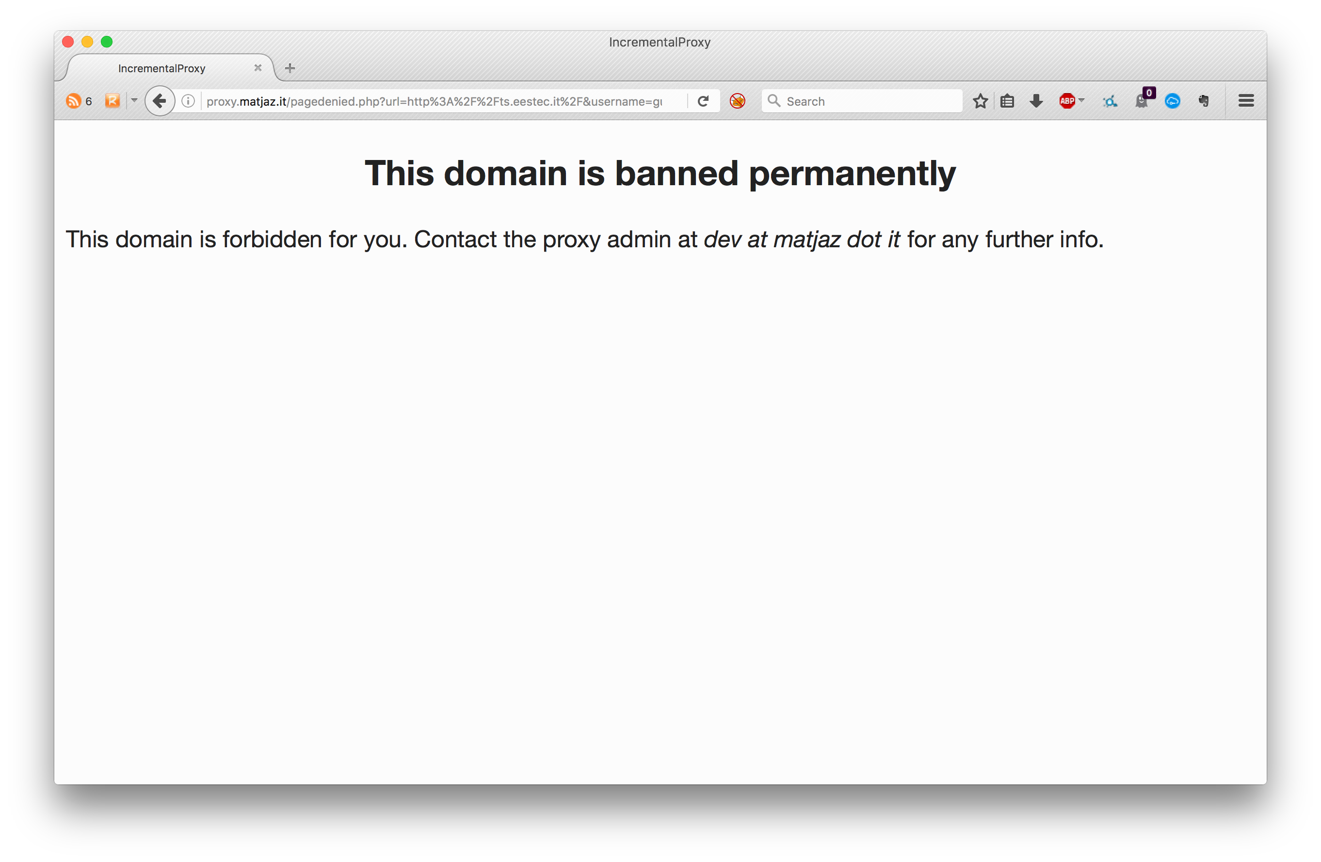 Banned domain