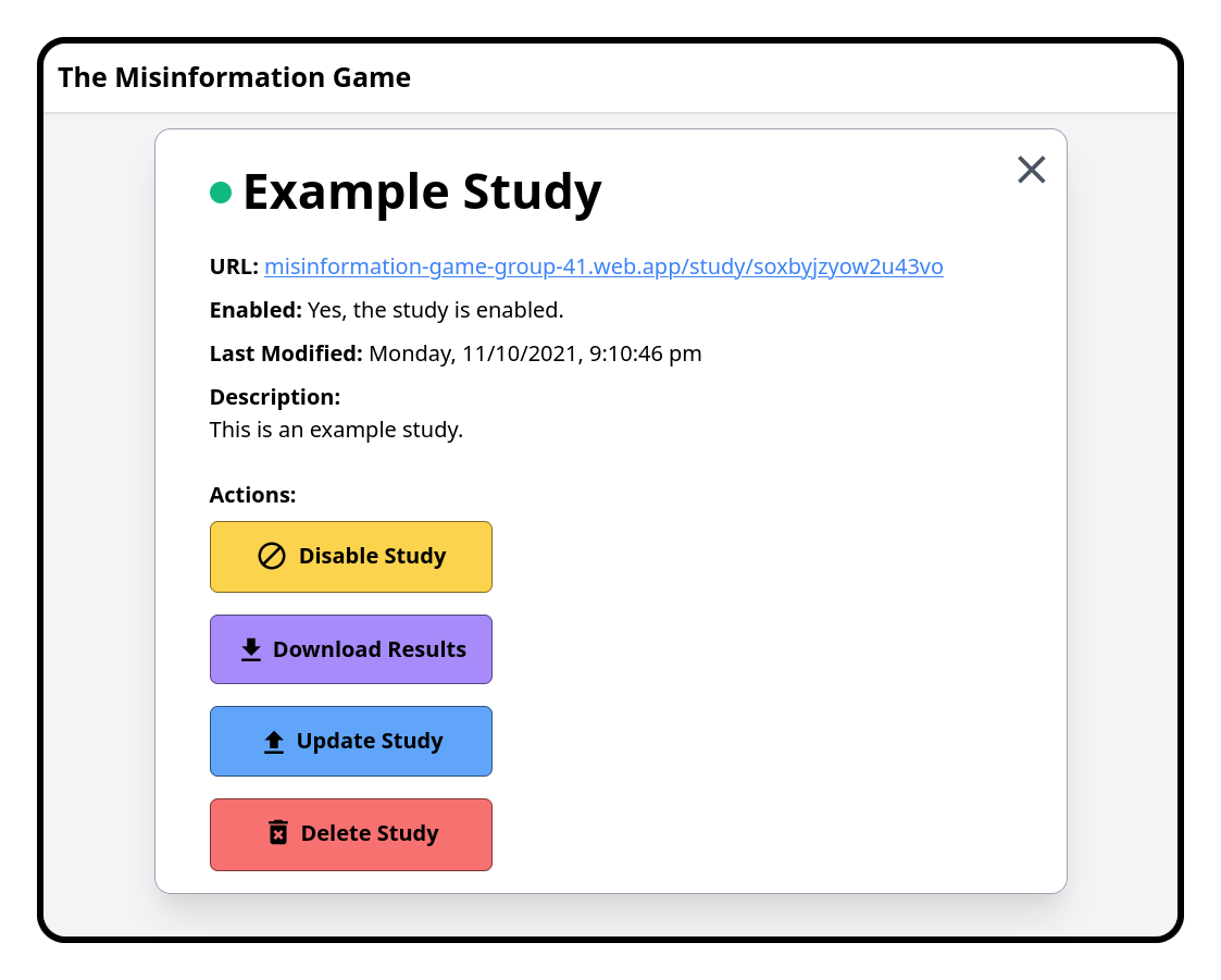 Example Admin Study View