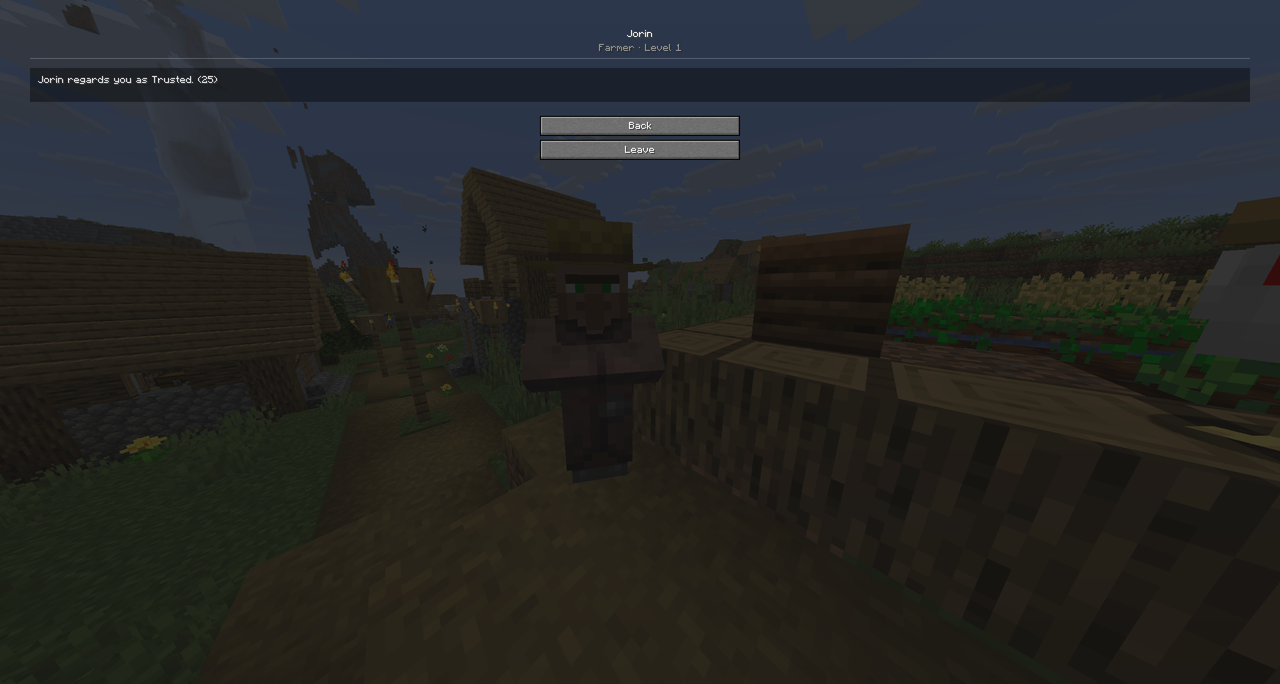 Where you stand with a villager