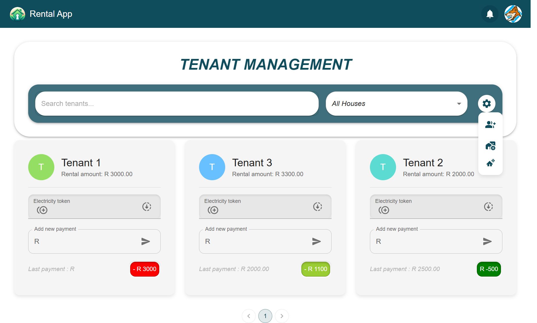 Tenant Management Dashboard