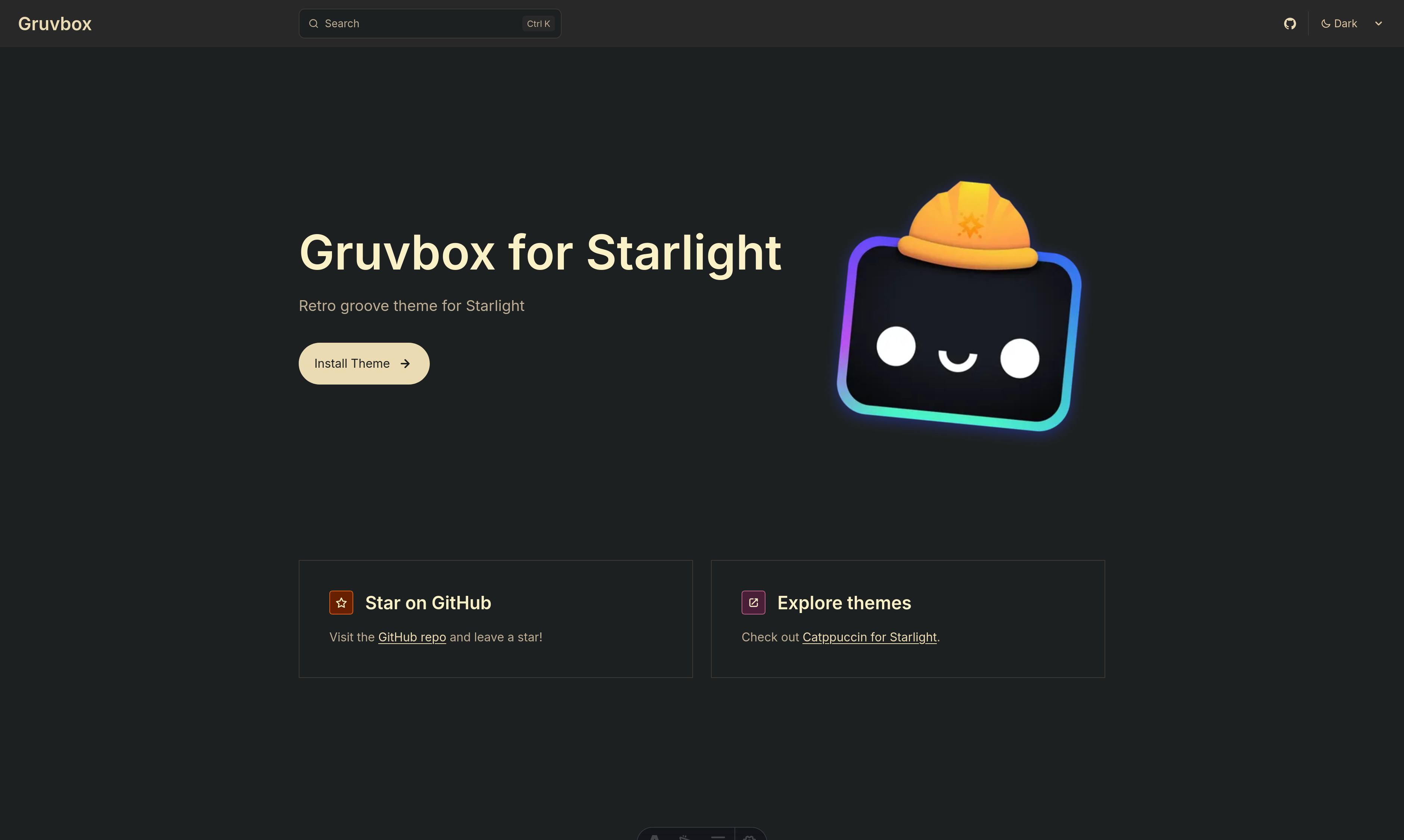 Starlight Gruvbox theme preview