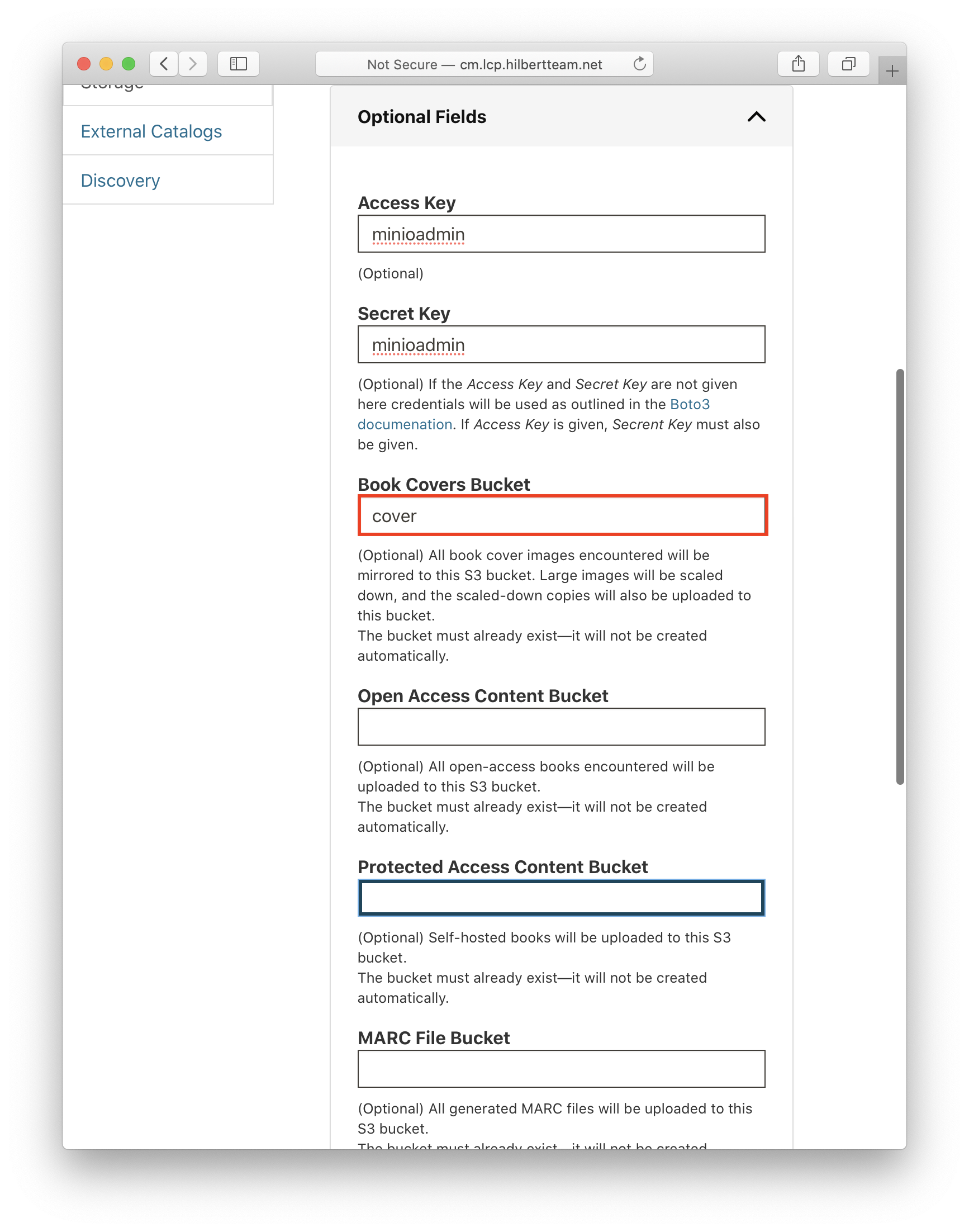 Creating a MinIO storage service