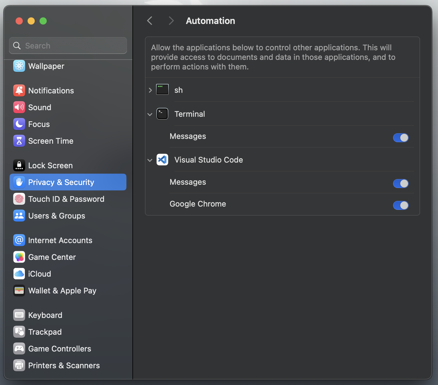 Automation Permissions