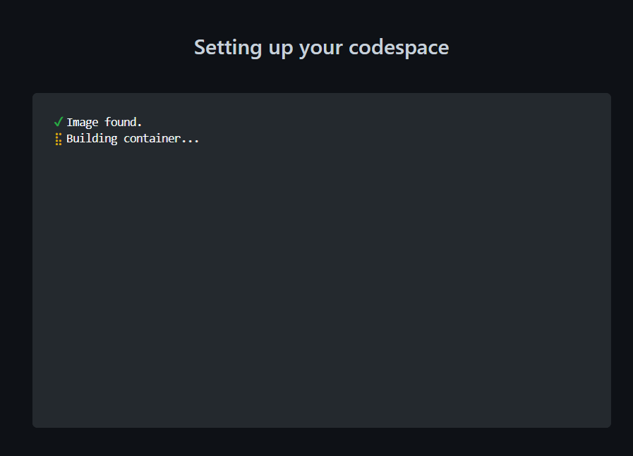 Wait for the codespace to be created