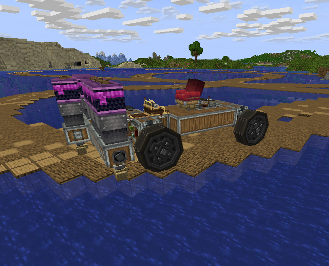 A vehicle building a platform with World-Grid deployers