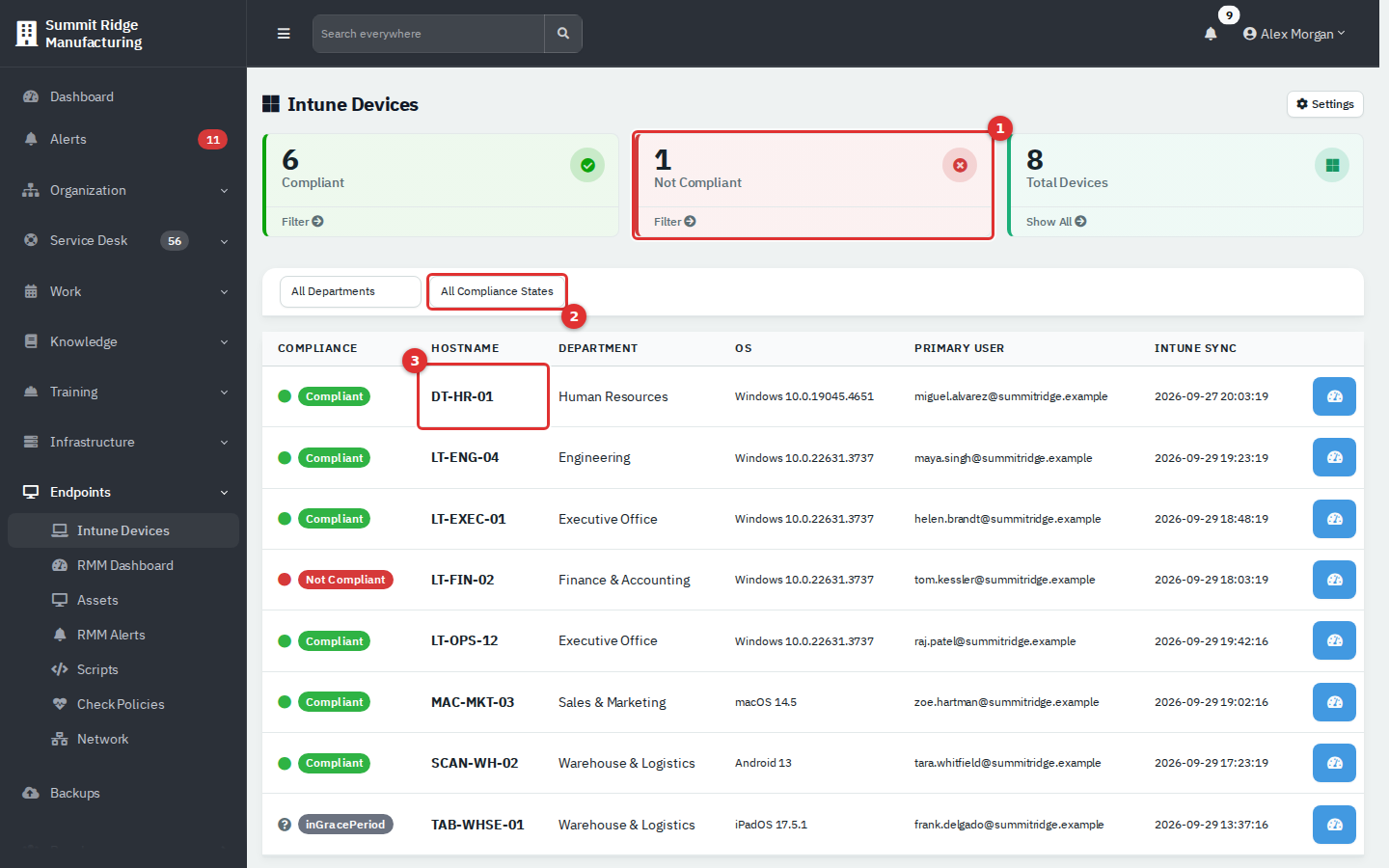 Intune Devices list