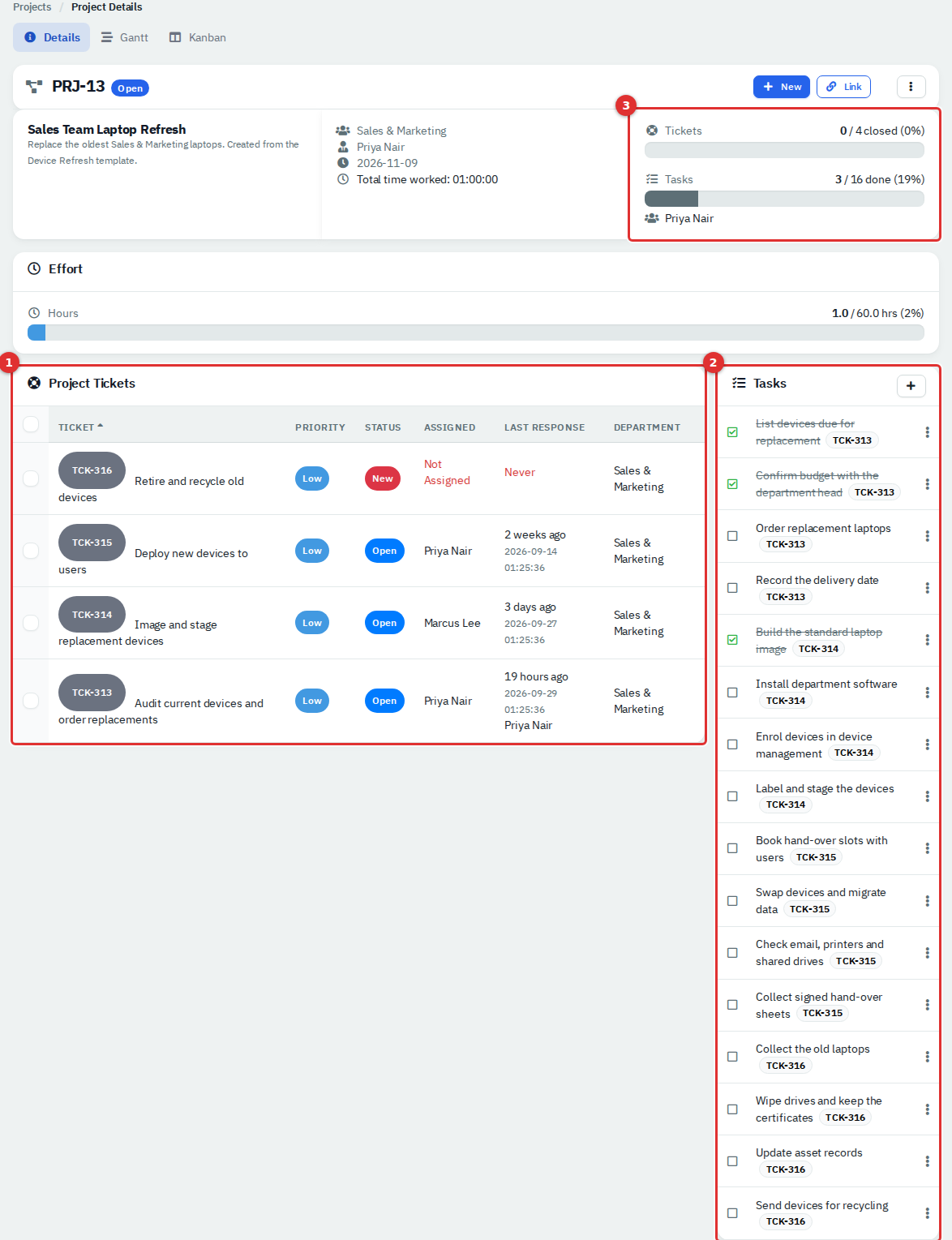 A project created from the Device Refresh template