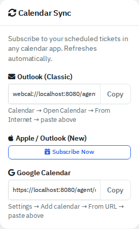 The Calendar Sync card