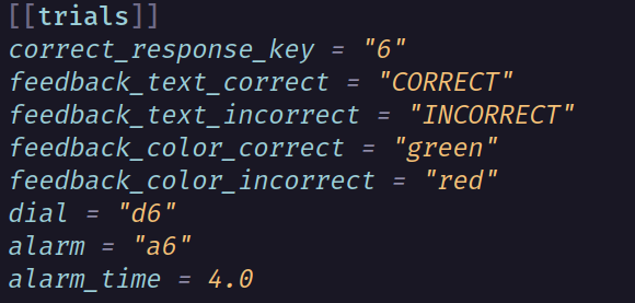 Trial Config