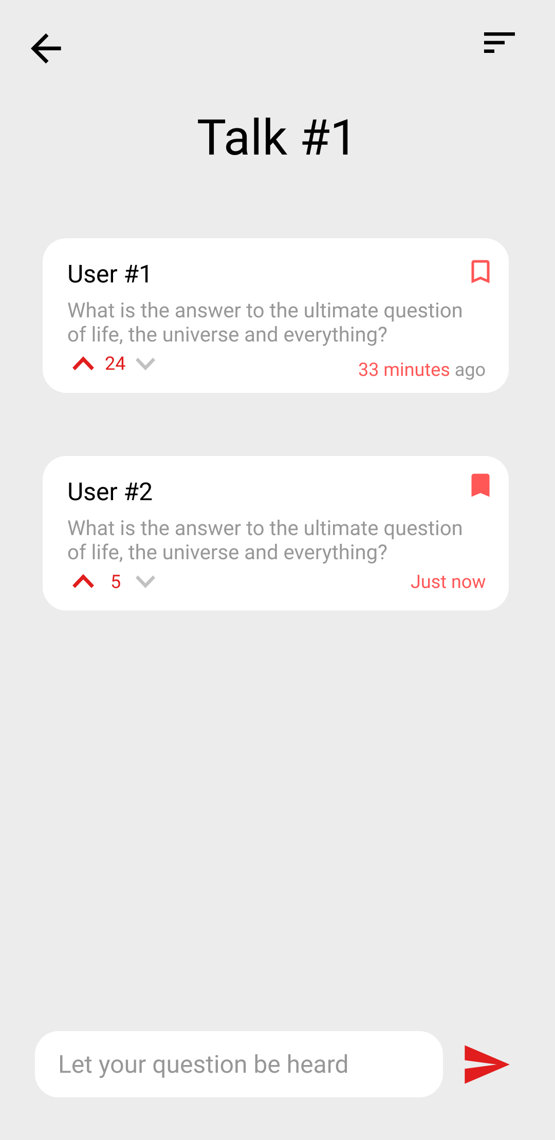 Question Screen