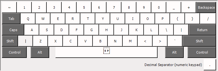 English keyboard screenshot with Shift pressed