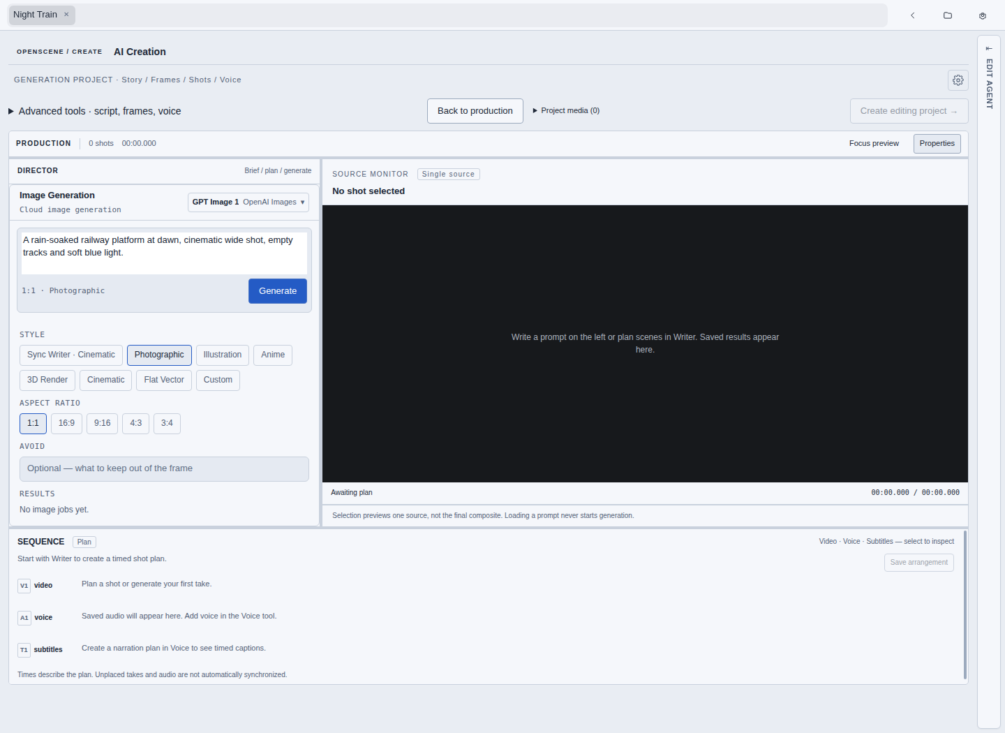 The current Reference frames tool with an image prompt, model, style and aspect ratio controls
