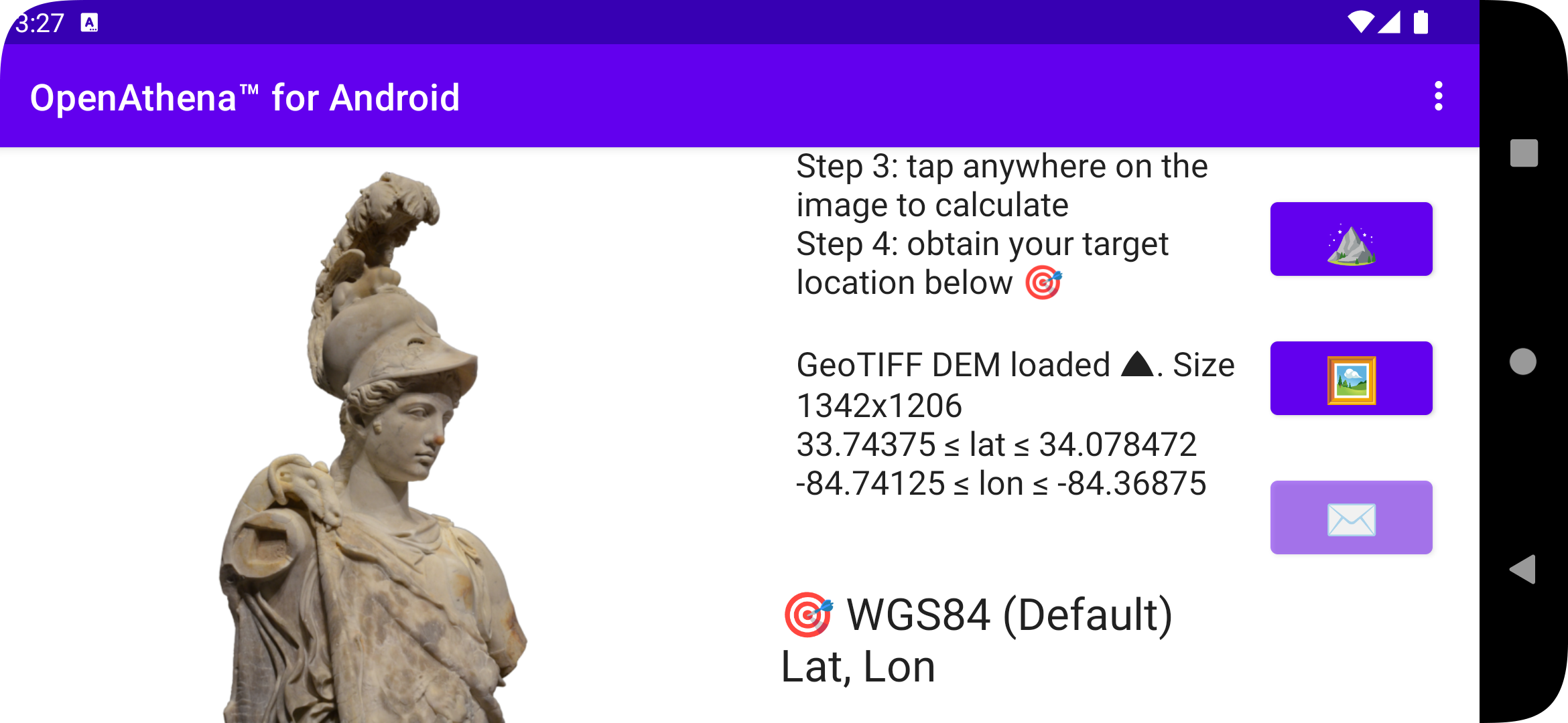 OpenAthena™ Android GeoTIFF DEM loading demo using cobb.tif