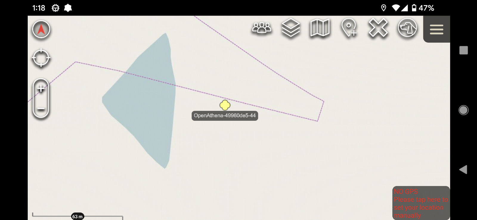 OpenAthena for Android triggers a waypoint to show in Android Team Awarness Kit at the calculated location