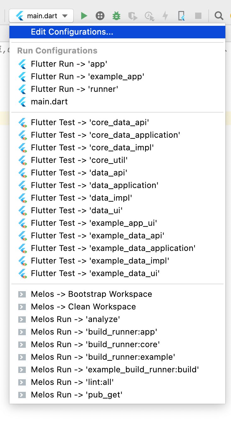 Generated Run configurations