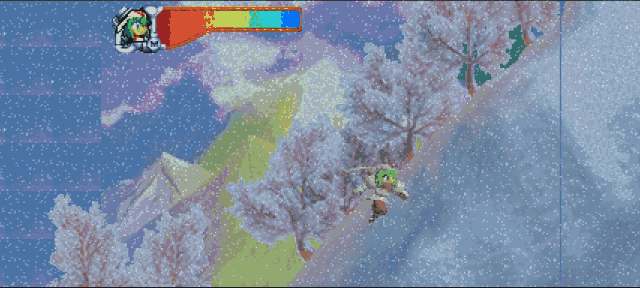 Marina traversing Snowstorm Maze in widescreen